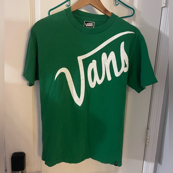 Vans Classic Green Tee with White Logo - Picture 1 of 3